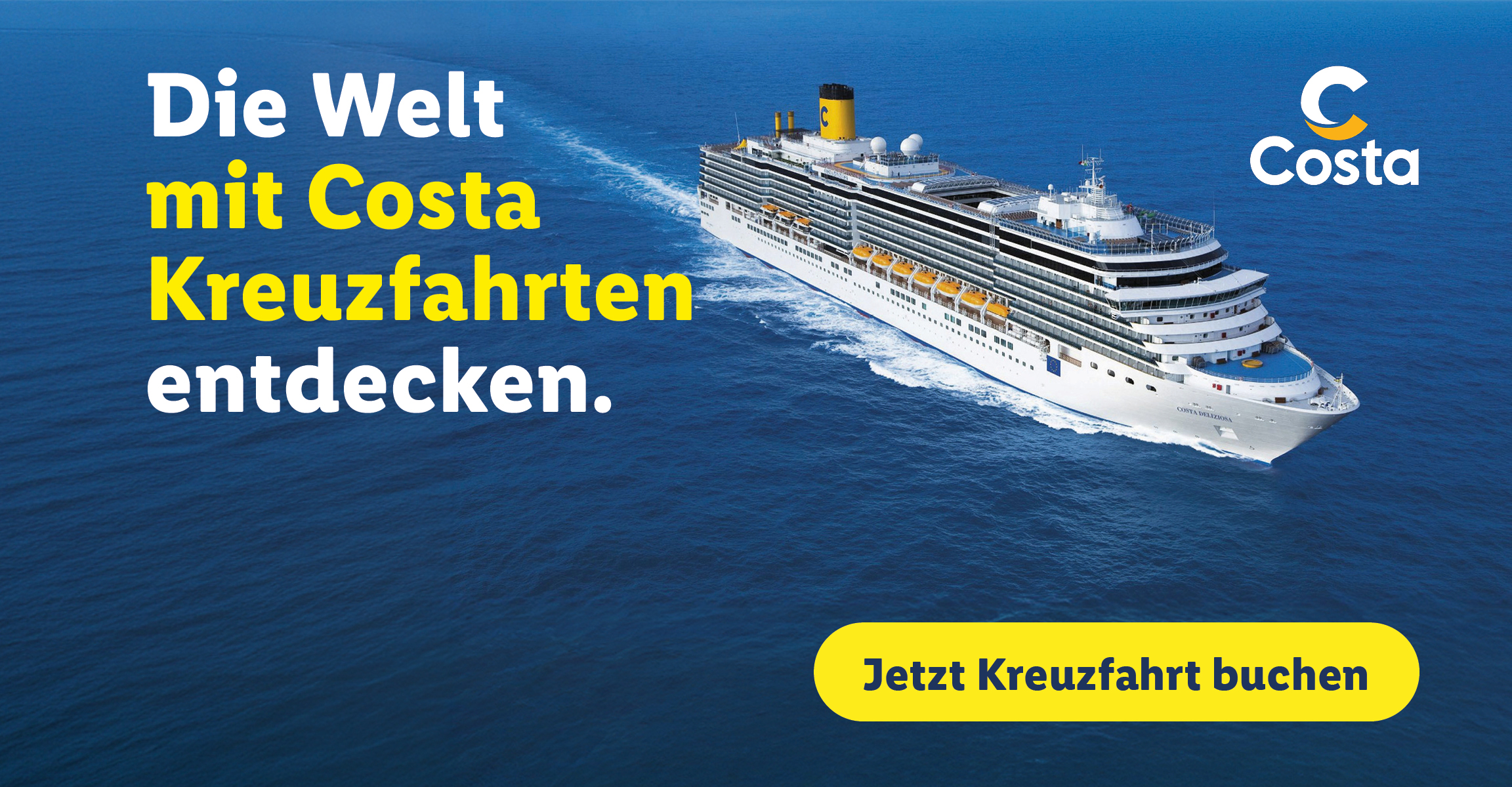 Die Welt mit Cosa Kreuzfahrten entdecken. Costa Logo. Jetzt Kreuzfahrt buchen