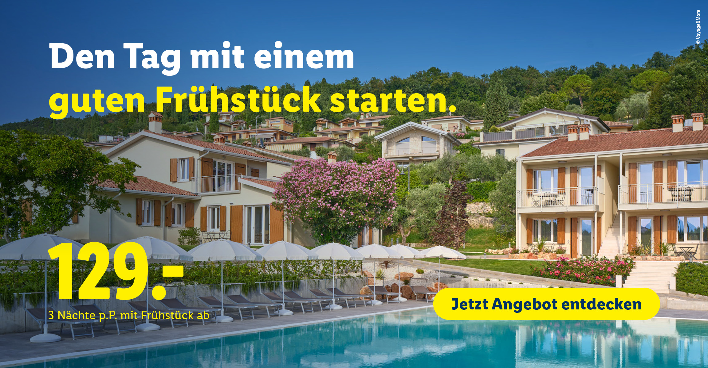 Lidl Reisen Gardasee-Angebot: 3 Nächte inkl. Frühstück ab 129 € p.P. . Beim Klick wird man auf die Angebotsseite weitergeleitet.