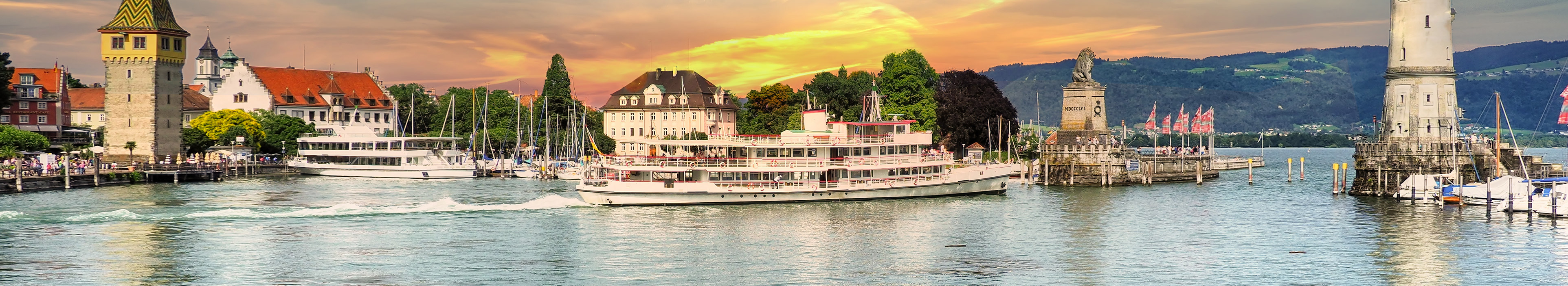 Urlaub Bodensee. Turm am Hafen.