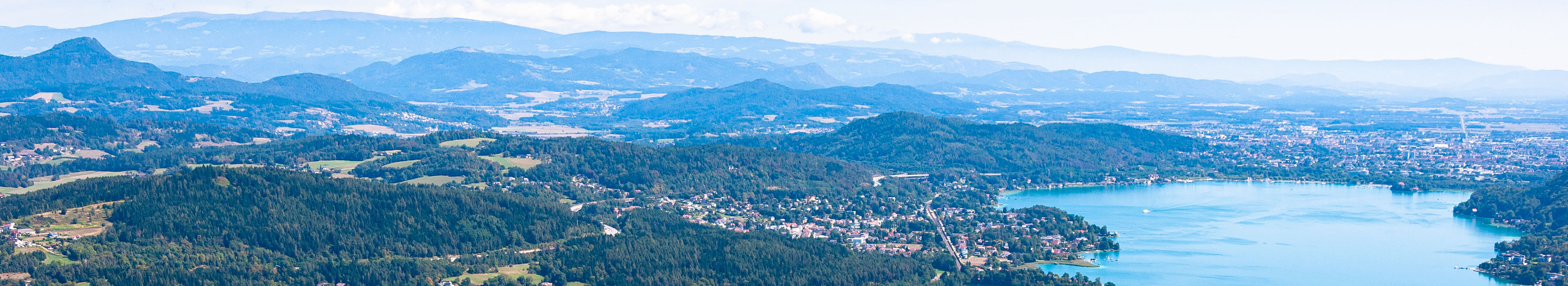 Blick auf den Wörthersee in Kärnten, Österreich.