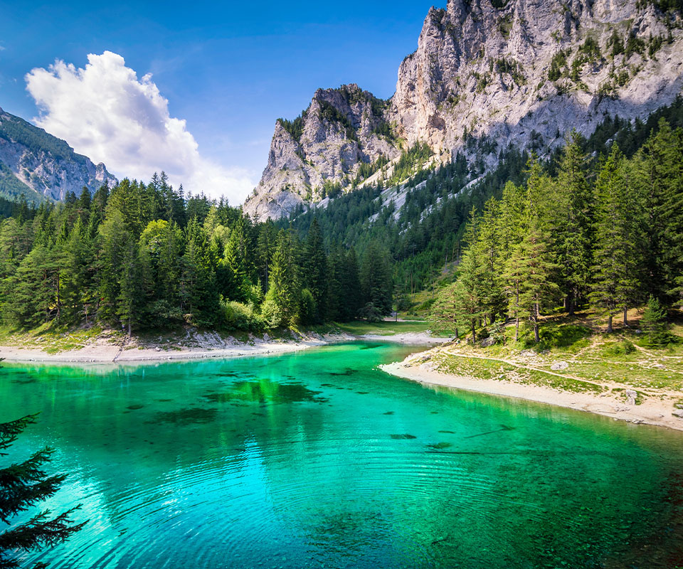Grüner See in der Steiermark, Österreich.