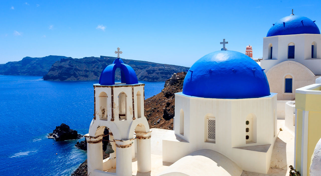Blick auf Santorin