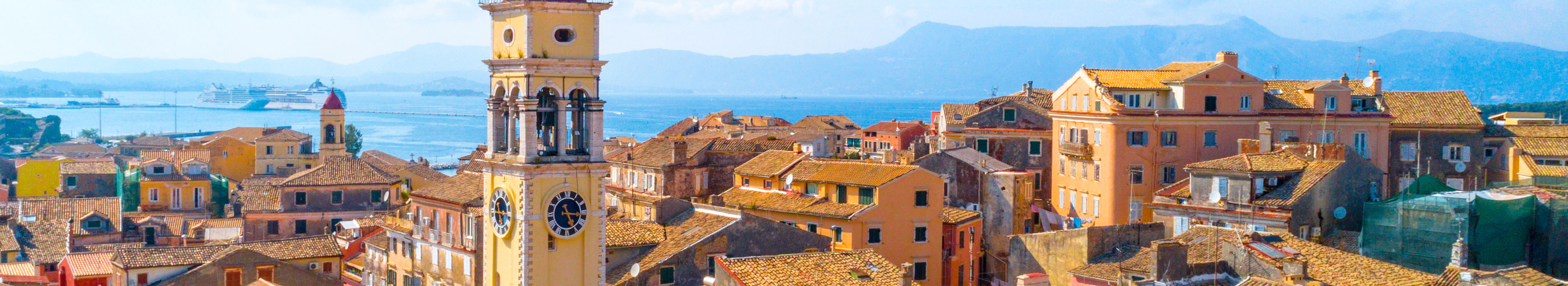 Panoramablick auf Kerkyra, Hauptstadt der Insel Korfu, Griechenland