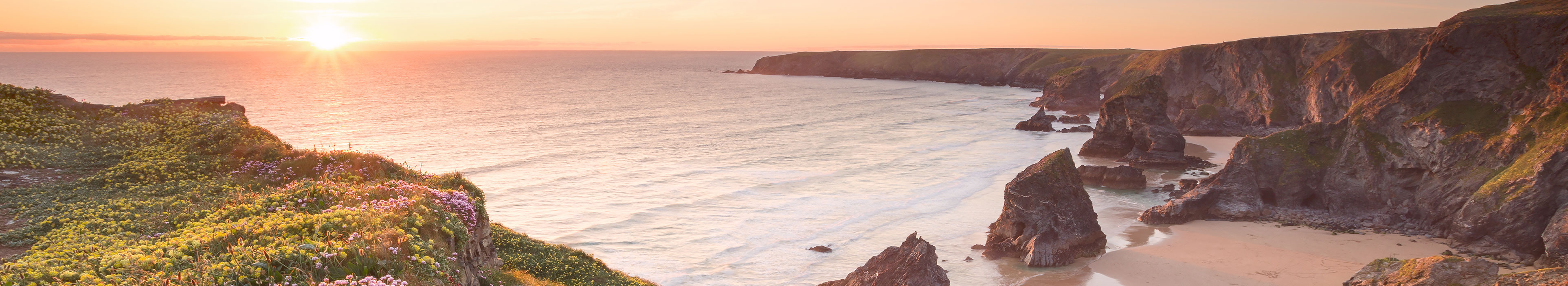 Bedruthan steps in Cornwall