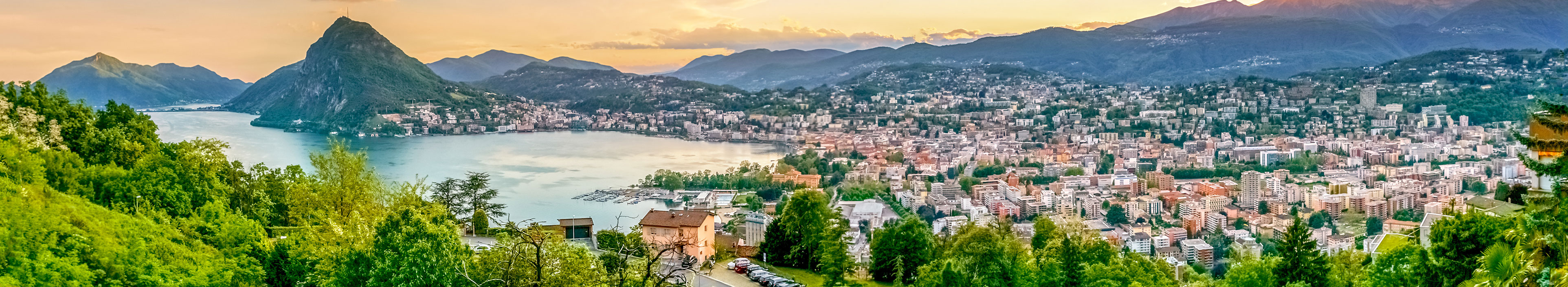 Lugano im Sonnenuntergang