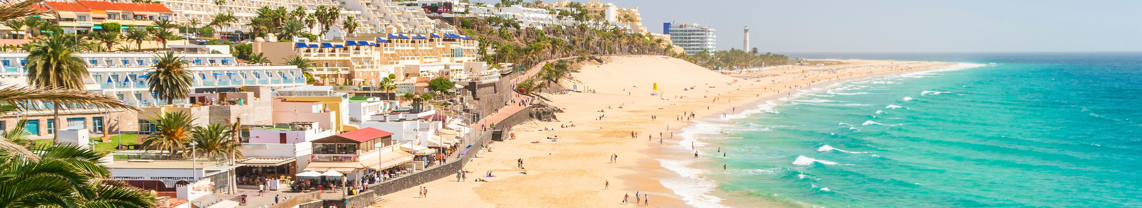 Blick auf einen Strand auf Fuerteventura