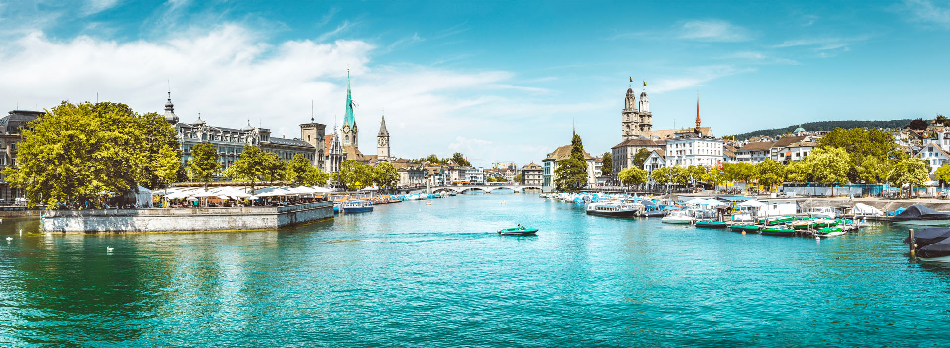 Fluss Limmat in Zürich in der Schweiz