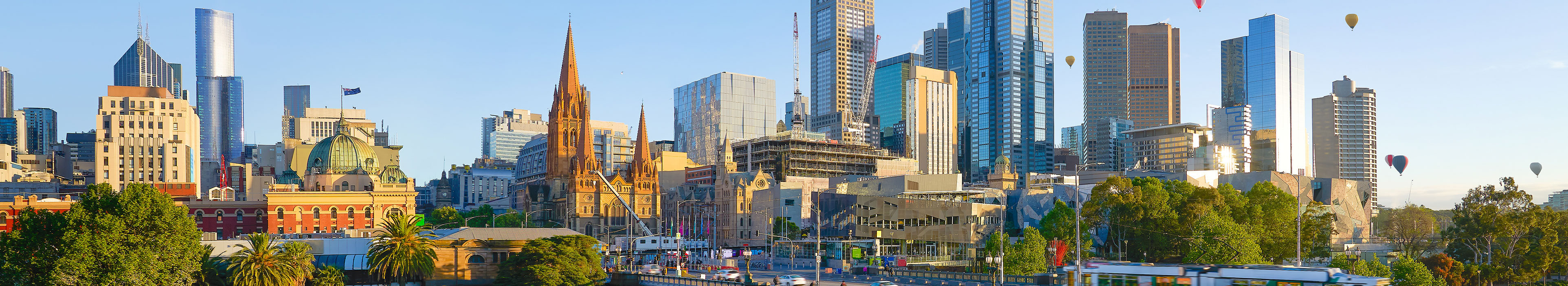 Panoramablick auf die schöne Skyline von Melbourne