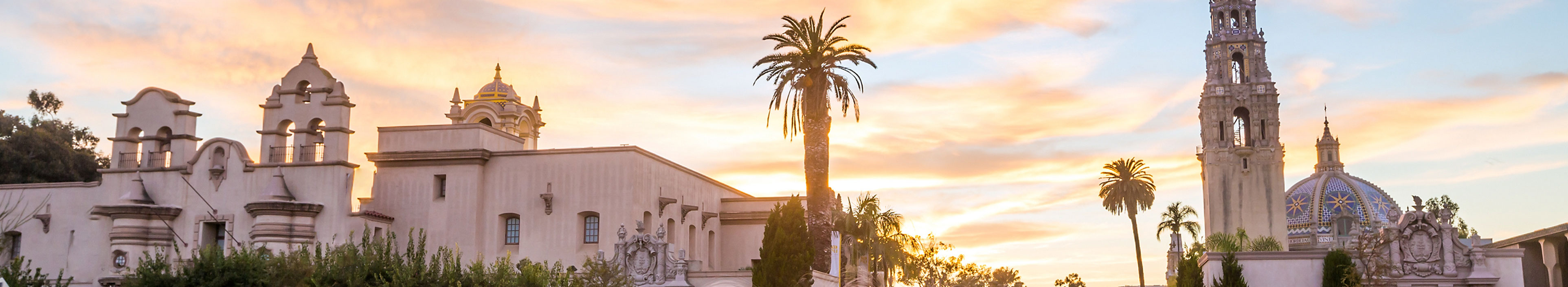 San Diegos Balboa Park in der Dämmerung in San Diego, Kalifornien