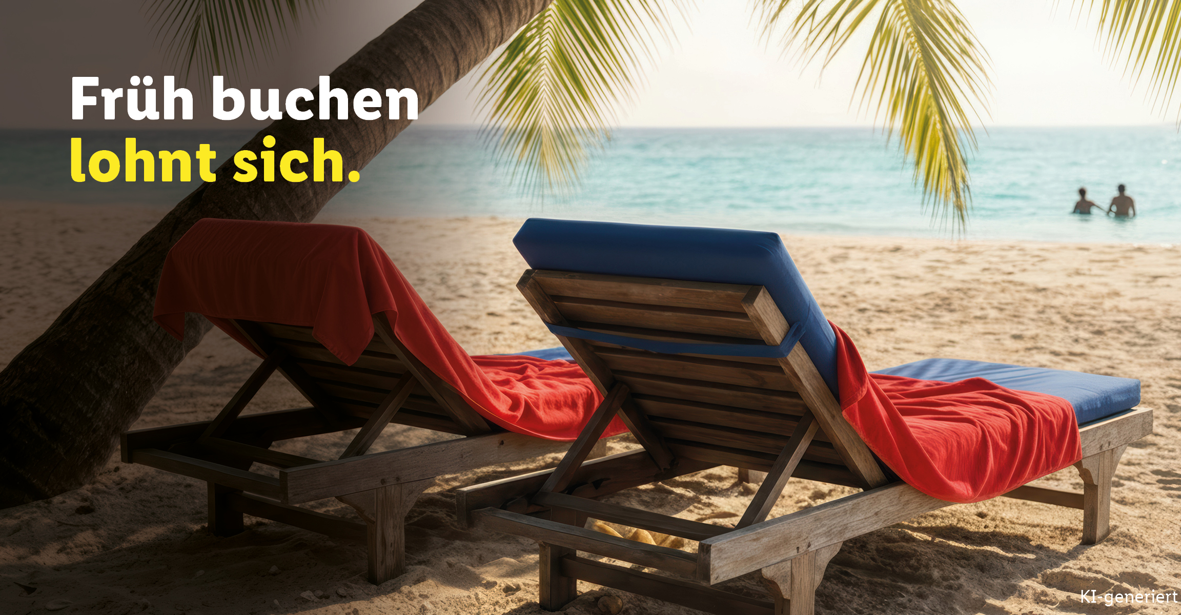 Frühbucher-Angebote Lidl Reisen Deutschland. Beim Klick auf den Banner, wird auf die Frühbucher-Angebote 2026 weitergeleitet.